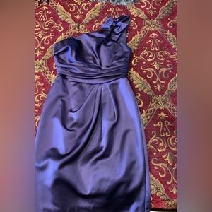 David Bridal Purple One Shoulder Dress Size 4